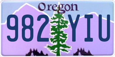 OR license plate 982YIU