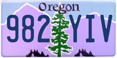 OR license plate 982YIV