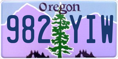 OR license plate 982YIW