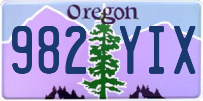 OR license plate 982YIX