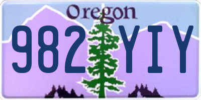 OR license plate 982YIY