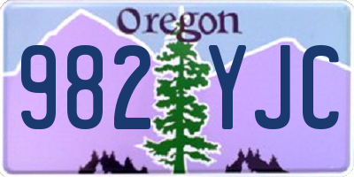 OR license plate 982YJC