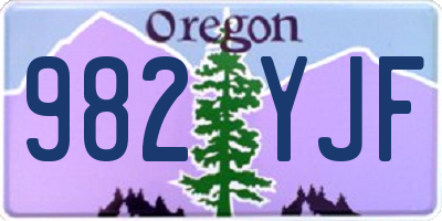 OR license plate 982YJF