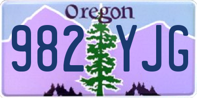 OR license plate 982YJG