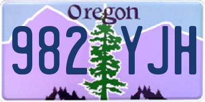 OR license plate 982YJH