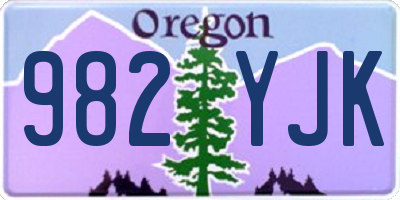 OR license plate 982YJK