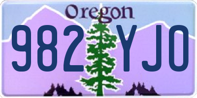 OR license plate 982YJO