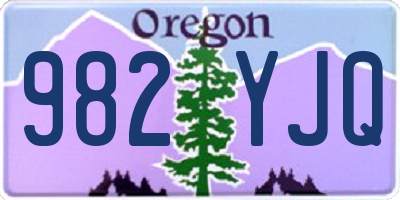 OR license plate 982YJQ