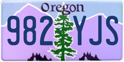 OR license plate 982YJS