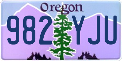 OR license plate 982YJU