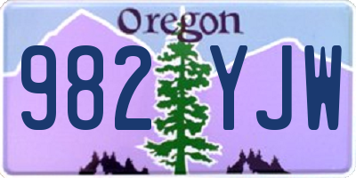 OR license plate 982YJW