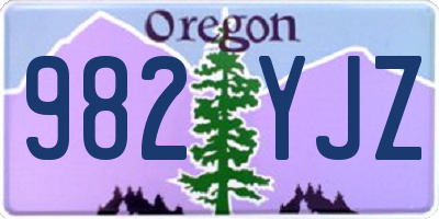 OR license plate 982YJZ