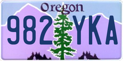 OR license plate 982YKA