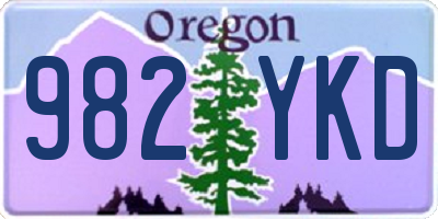 OR license plate 982YKD