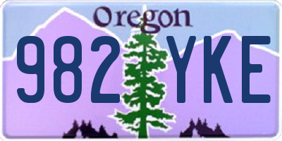 OR license plate 982YKE