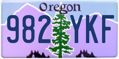 OR license plate 982YKF