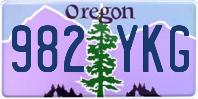 OR license plate 982YKG