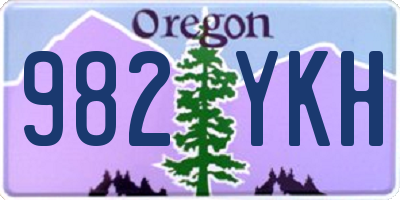 OR license plate 982YKH