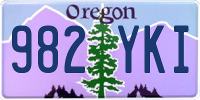 OR license plate 982YKI