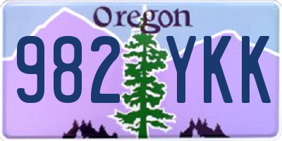 OR license plate 982YKK