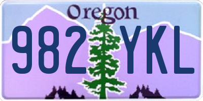 OR license plate 982YKL