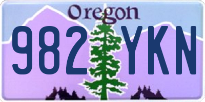 OR license plate 982YKN