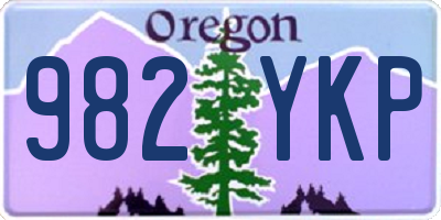 OR license plate 982YKP