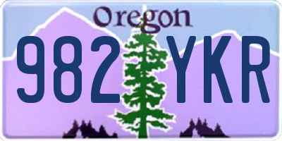 OR license plate 982YKR