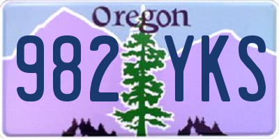 OR license plate 982YKS