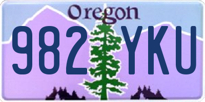OR license plate 982YKU