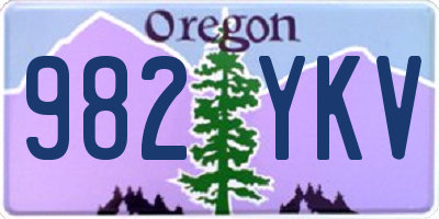 OR license plate 982YKV