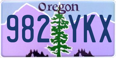 OR license plate 982YKX