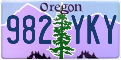 OR license plate 982YKY