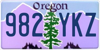OR license plate 982YKZ