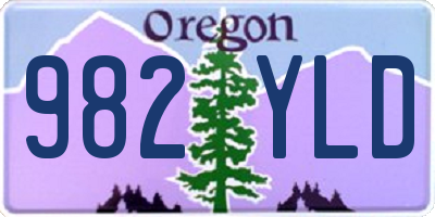 OR license plate 982YLD