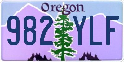OR license plate 982YLF