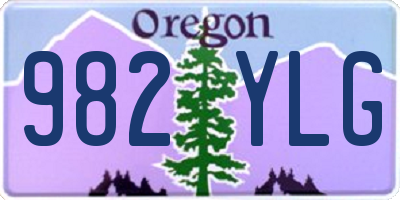 OR license plate 982YLG