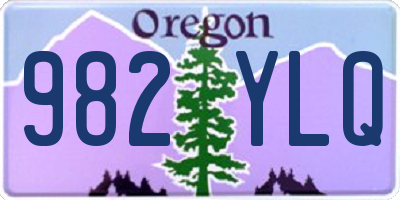 OR license plate 982YLQ