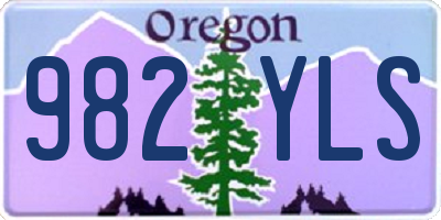 OR license plate 982YLS