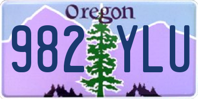 OR license plate 982YLU