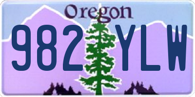 OR license plate 982YLW