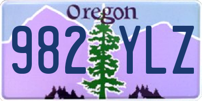 OR license plate 982YLZ