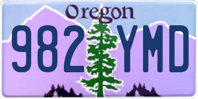 OR license plate 982YMD