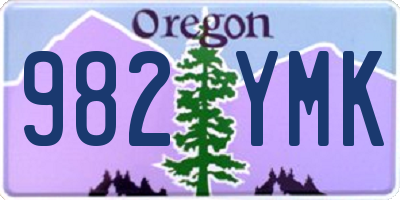 OR license plate 982YMK