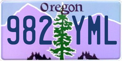 OR license plate 982YML