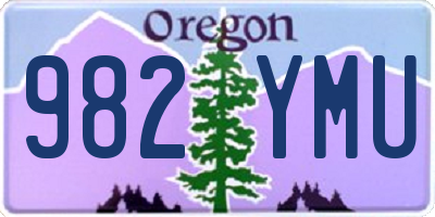 OR license plate 982YMU