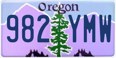 OR license plate 982YMW