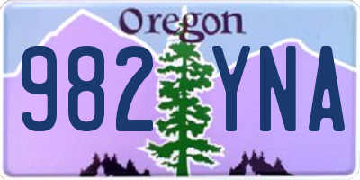 OR license plate 982YNA