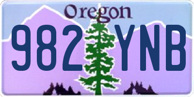 OR license plate 982YNB