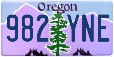 OR license plate 982YNE